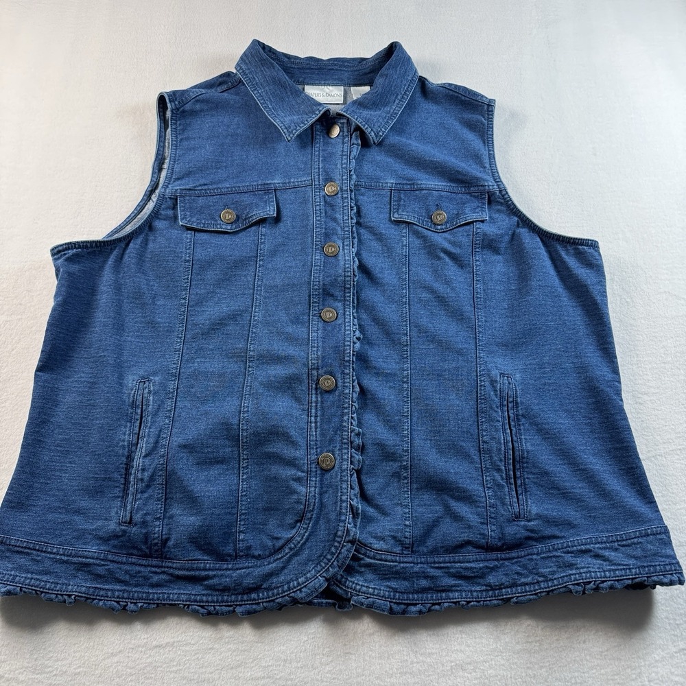 Draper's & Damon's Ruffle trim Button Front Vest pockets Size 2xl‎